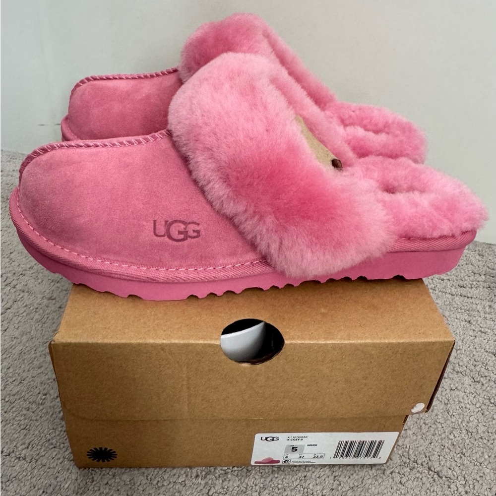 UGG Pink Fluffy Slippers